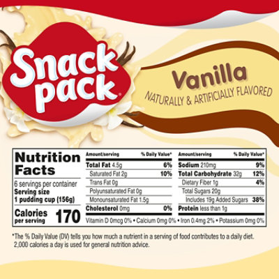 Snack Pack Super Vanilla Pudding - 6-5.5 Oz - Image 2