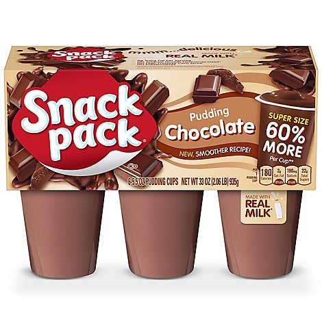Snack Pack Pudding Super Chocolate - 6-5.5 Oz