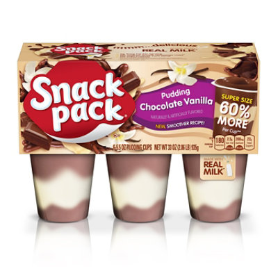 Snack Pack Super Creamy Chocolate Vanilla Pudding - 6-5.5 Oz - Image 1