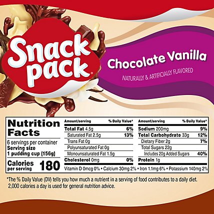 Snack Pack Pudding Super Creamy Chocolate Vanilla - 6-5.5 Oz - Image 4