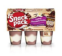 Snack Pack Pudding Super Creamy Chocolate Vanilla - 6-5.5 Oz