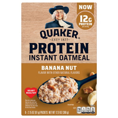 Quaker Select Starts Protein Oatmeal Instant Banana Nut - 6-2.15 Oz - Image 3