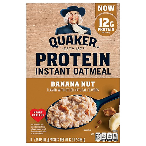 Quaker Select Starts Protein Oatmeal Instant Banana Nut - 6-2.15 Oz