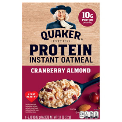 Quaker Select Starts Protein Oatmeal Instant Cranberry Almond - 6-2.18 Oz - Image 3