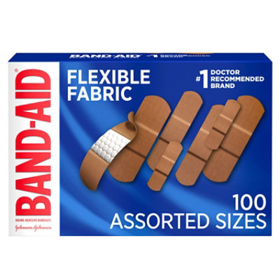 BAND-AID Brand Adhesive Bandages Flexible Fabric Assorted - 100 Count