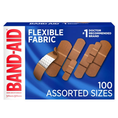 BAND-AID Brand Adhesive Bandages Flexible Fabric Assorted - 100 Count - Image 1