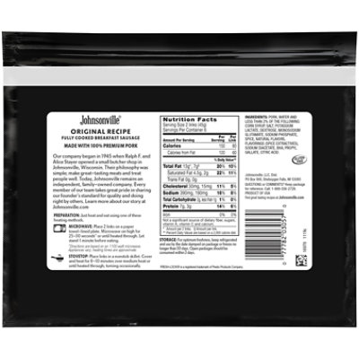 Johnsonville Breakfast Sausage Links Original Recipe Fully Cooked 12 Links - 9.6 Oz - Image 2