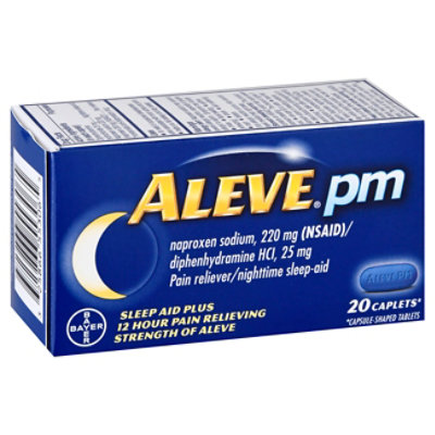  Aleve PM Naproxen Sodium Tablets 220mg Pain Reliever/Nighttime Sleep-Aid - 20 Count 