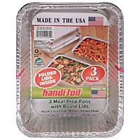 Handi-foil Storage Containers With Board Lids Deep - 3 Count - Image 1
