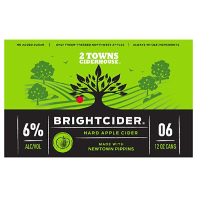 2 Towns Ciderhouse Bright Cider In Cans - 4-12 Fl. Oz. - Image 2