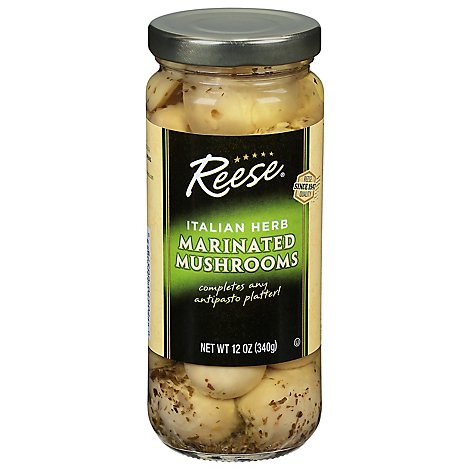 Reese Mushrooms Marinated All Natural Italian Herb - 12 Oz