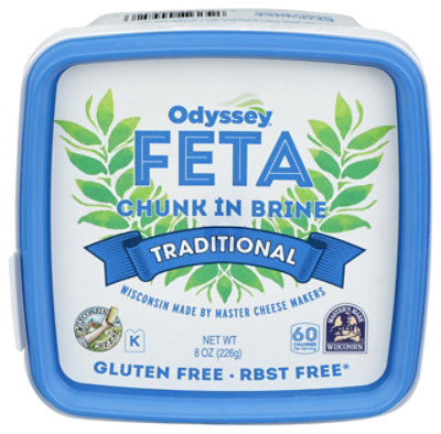 Odyssey Feta In Brine Chunk Cheese - 8 Oz