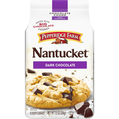 Pepperidge Farm Nantucket Crispy Double Dark Chocolate Chunk Cookies, 7.75  OZ Bag (8 Cookies)