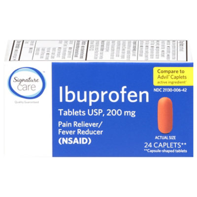 Signature Select/Care Ibuprofen Pain Reliever Fever Reducer USP 200mg NSAID Tablet Blue - 24 Count - Image 3