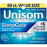 Unisom SleepGels Nighttime Sleep-Aid SoftGels - 60-50 mg - Image 2