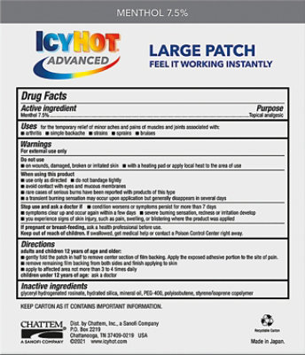 Icy Hot Advanced Relief Medicated Patch - 1-4 Count - Image 5