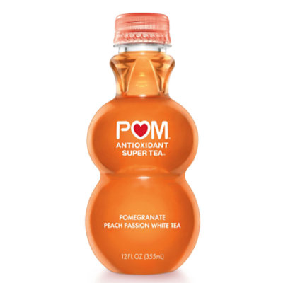 POM Wonderful Pomegranate Peach Passion White Tea Antioxidant Super Tea - 12 Fl. Oz.