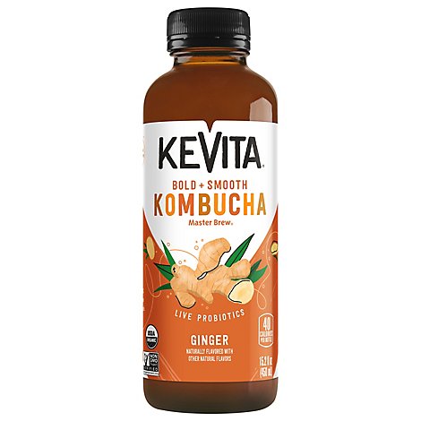 KeVita Kombucha Probiotic Drink Master Brew Ginger - 15.2 Fl. Oz.