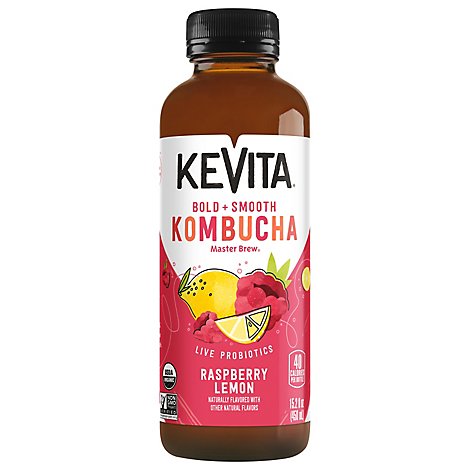KeVita Kombucha Master Brew Raspberry Lemon - 15.2 Fl. Oz.
