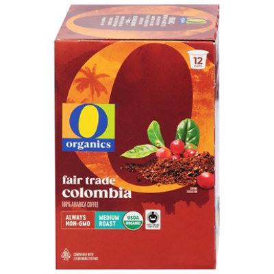 O Organics Coffee Organic Arabica Single Serve Cups Medium Roast Colombian - 12 Count