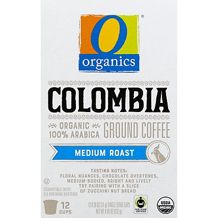 O Organics Coffee Organic Arabica Single Serve Cups Medium Roast Colombian - 12-0.38 Oz - Image 2