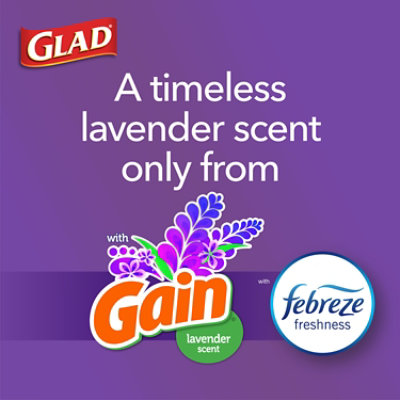 Glad ForceFlex Tall Kitchen Drawstring Trash Bags 13 Gallon Gain Lavender with Febreze - 80 Count - Image 4