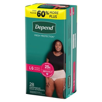 Depend Fresh ProteCountion Adult Large Blush Absorbency Incontinence Underwear - 28 Count - Image 8