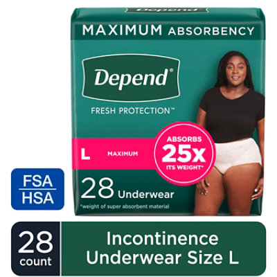 Depend Fresh ProteCountion Adult Large Blush Absorbency Incontinence Underwear - 28 Count - Image 1