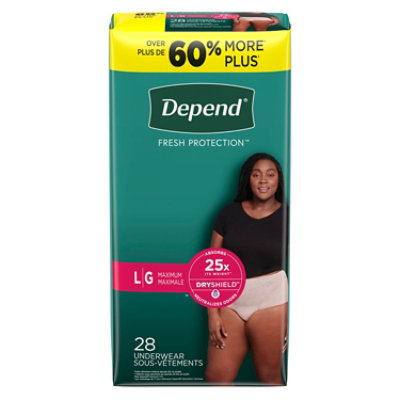 Depend Fresh ProteCountion Adult Large Blush Absorbency Incontinence Underwear - 28 Count - Image 7