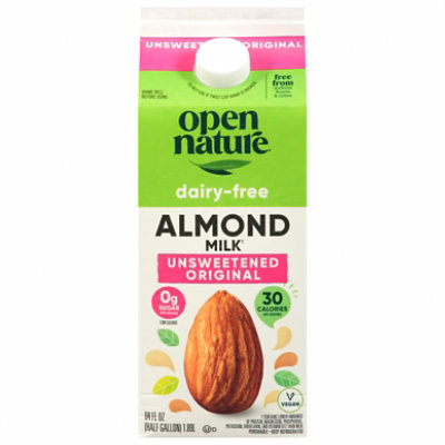 Open Nature Almond Milk Original Unsweetened Half Gallon - 64 Fl. Oz. - Image 1
