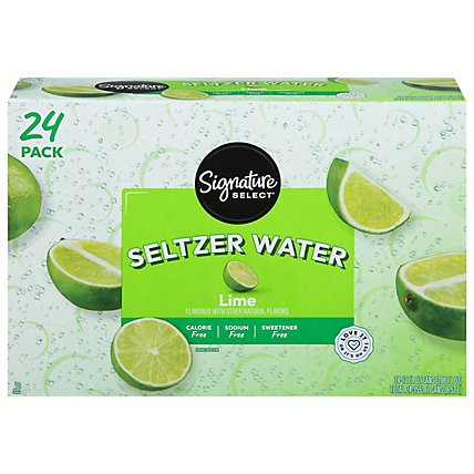 Signature SELECT Seltzer Water Lime - 24-12 Fl. Oz. - Image 1