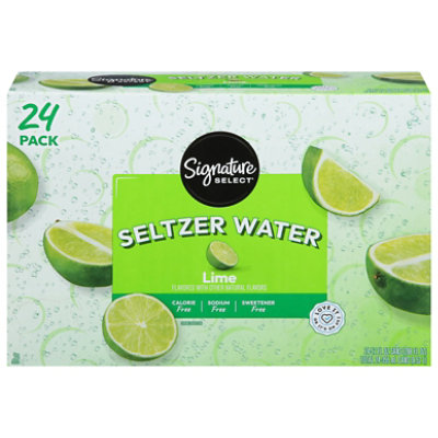 Signature SELECT Seltzer Water Lime - 24-12 Fl. Oz.