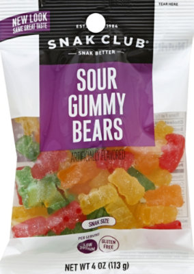 Snak Club Sour Gummy Bears - 4 Oz - Image 2