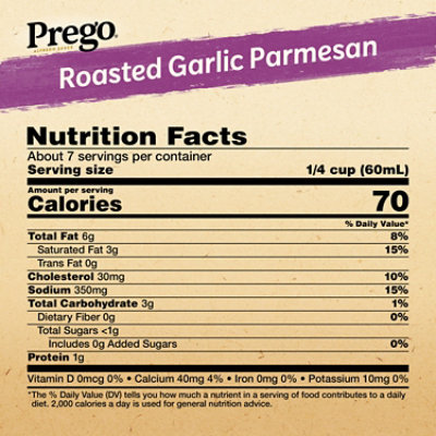 Prego Alfredo Pasta Sauce with Roasted Garlic and Parmesan Cheese - 14.5 Oz - Image 4