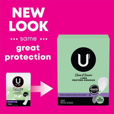 U by Kotex Clean & Secure Light Absorbency Extra Coverage Panty Liners - 80 Count - Image 2