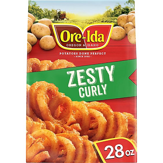 Ore-Ida Potatoes French Fried Seasoned With Skins Zesty Twirls Spicy - 28 Oz