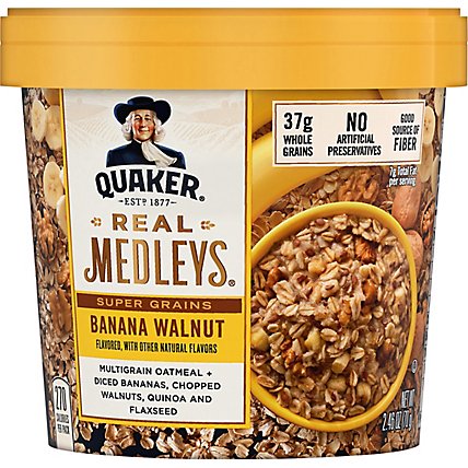 Real Medleys Oatmeal+ Super Grains Banana Walnut Flavor - 2.46 Oz - Image 2