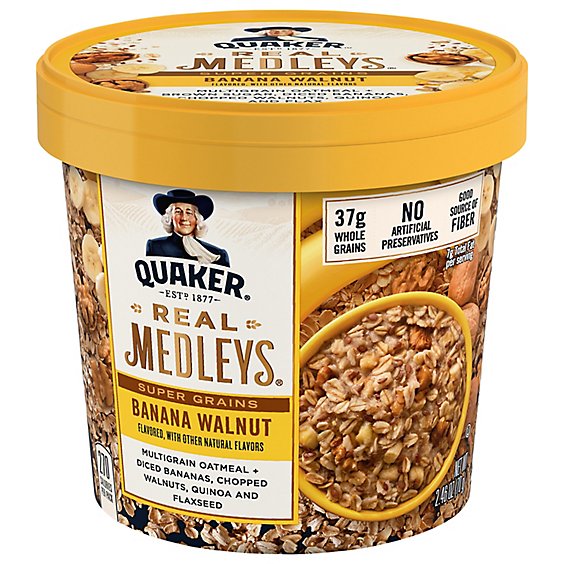 Real Medleys Oatmeal+ Super Grains Banana Walnut Flavor - 2.46 Oz