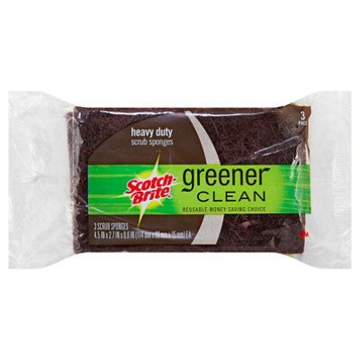 Scotch-Brite Greener Clean Scrub Sponges Heavy Duty Pack - 3 Count