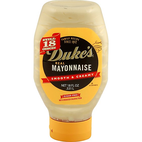 Dukes Mayonnaise Real Sugar Free Smooth & Creamy - 18 Fl. Oz.
