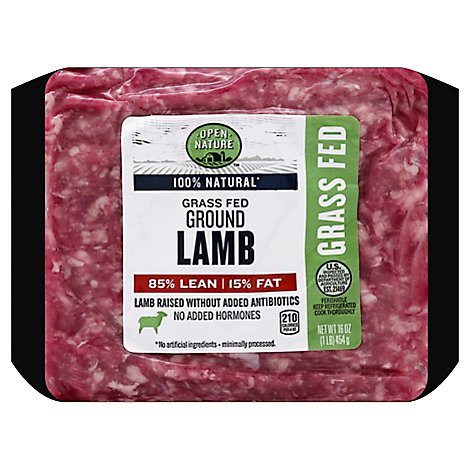 Open Nature Lamb Ground Lamb 85% Lean 15% Fat Grass Fed - 16 Oz