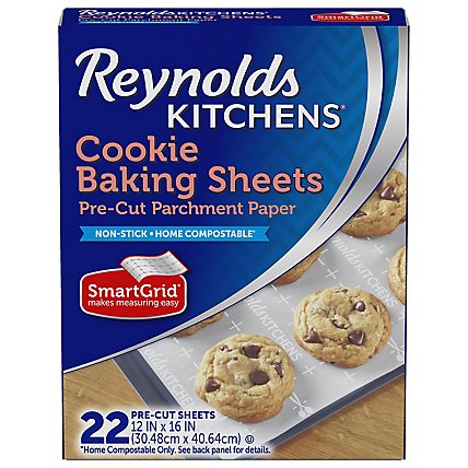 Reynolds Kitchens Parchment Paper Cookie Baking Sheets Pre Cut With SmartGrid - 22 Count - Image 3
