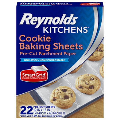 Reynolds Kitchens Parchment Paper Cookie Baking Sheets Pre Cut With SmartGrid 22 Count safeway