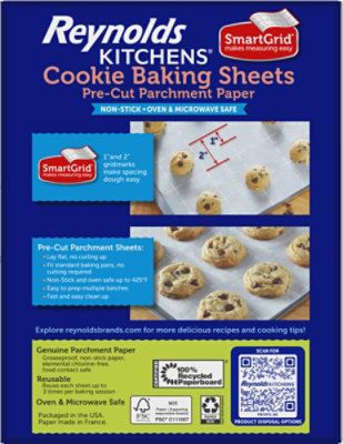Reynolds Kitchens Parchment Paper Cookie Baking Sheets Pre Cut With SmartGrid - 22 Count - Image 3