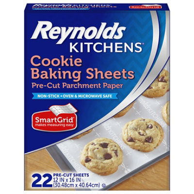 Reynolds Kitchens Parchment Paper Cookie Baking Sheets Pre Cut With SmartGrid - 22 Count - Image 1