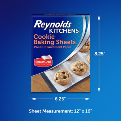 Reynolds Kitchens Parchment Paper Cookie Baking Sheets Pre Cut With SmartGrid - 22 Count - Image 2