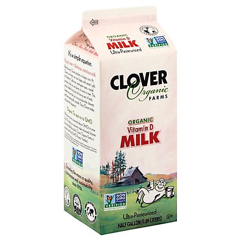 Clover Organic Whole Milk Ultra Pasteurized - Half Gallon