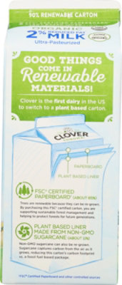 Clover Organic Milk Reduced Fat 2% Ultra Pasteurized - Half Gallon - Image 5