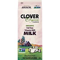 Clover Organic Fat Free Milk Ultra Pasteurized - Half Gallon - Image 2