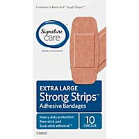 Signature Care Adhesive Bandages Strong Strips Extra Large One Size - 10 Count - Image 2